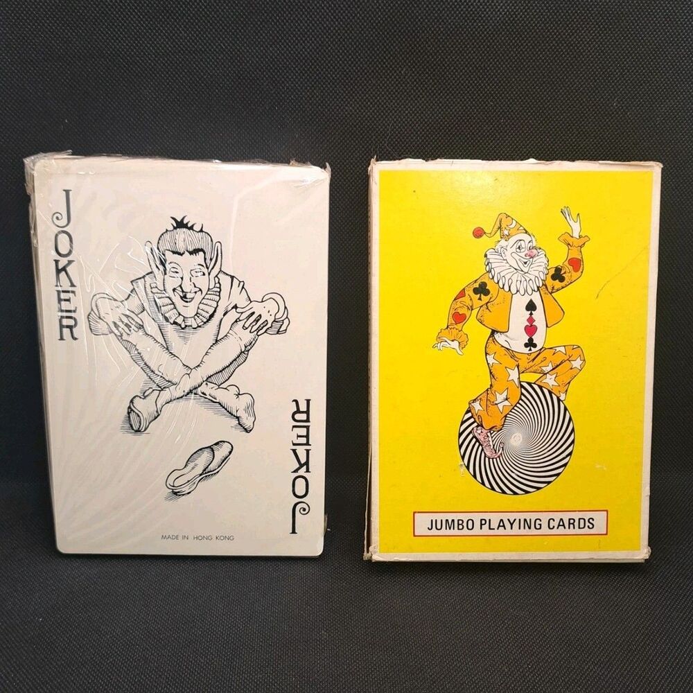 Jumbo Plastic Coated Playing Cards King Size Deck #5007 7x5 Complete VTG Poker